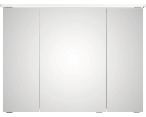 Weißer Spiegelschrank mit drei Türen