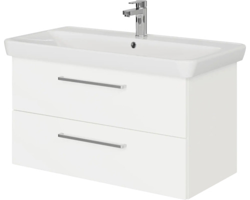 Waschtischunterschrank mit zwei Schubladen und Waschbecken