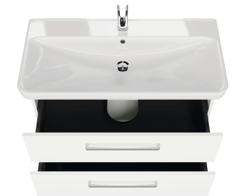 Waschtisch mit zwei Schubladen und Armatur