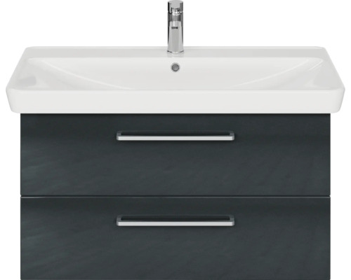 Waschtischunterschrank mit zwei Schubladen, Waschtisch und Armatur