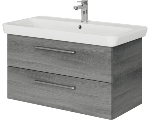 Waschtisch mit zwei Schubladen und Keramikwaschbecken