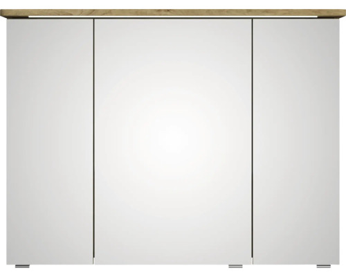 Spiegelschrank mit drei Türen und Holzablage