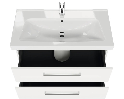 Waschtisch mit zwei Schubladen und Keramikwaschbecken