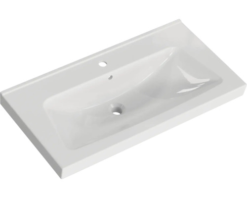 Waschtisch aus Sanitärkeramik mit Hahnloch und Überlauf
