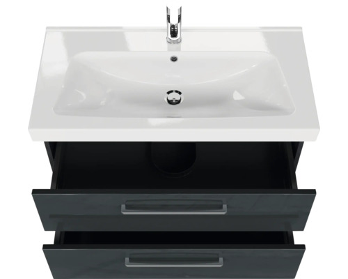 Waschtischunterschrank mit zwei Schubladen und Aufsatzwaschbecken