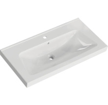 Badmöbel-Set Pelipal Sunline 105 BxHxT 95 x 200 x 46,5 cm Frontfarbe anthrazit mit Keramik-Waschtisch Waschtischunterschrank und Spiegelschrank mit LED-Beleuchtung