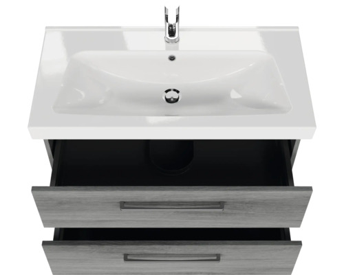 Waschtischunterschrank mit zwei Schubladen und Keramikwaschbecken