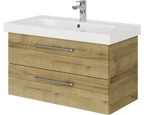 Waschtischunterschrank mit zwei Schubladen, Waschbecken und Armatur