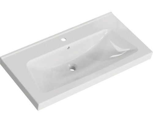 Waschtisch aus Sanitärkeramik mit Hahnloch und Überlauf