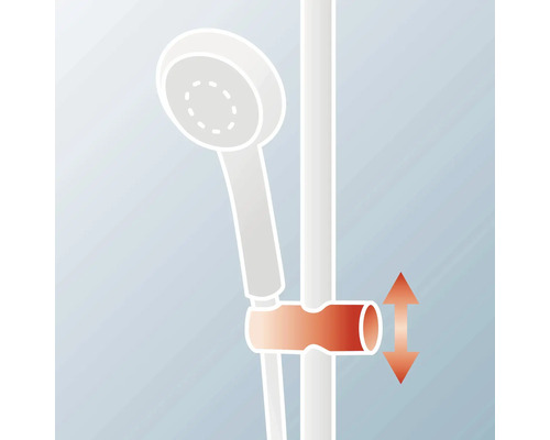 Symbol für eine höhenverstellbare Duschstange