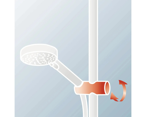 Illustration einer Duschstange mit verstellbarer Duschhalterung