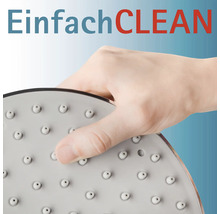 Duschkopf mit Antikalkfunktion wird gereinigt