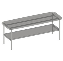 Bank mit 1 Ablage Devo Oval BxHxT 100x39.6x35 cm diamantgrau/Eiche/schwarz
