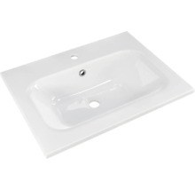 Weißes Keramik Waschbecken mit Hahnloch und Überlauf