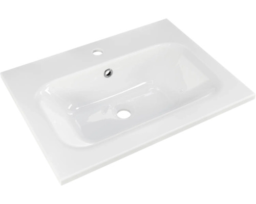 Weißes Keramik Waschbecken mit Hahnloch und Überlauf