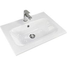 Badmöbel-Set Pelipal Sunline 121 BxHxT 61 x 74 x 46 cm Frontfarbe Polar Pinie mit Mineralguss-Waschtisch und Waschtischunterschrank 3 Schubkästen
