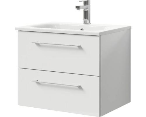 Waschtischunterschrank mit zwei Schubladen und Aufsatzwaschbecken