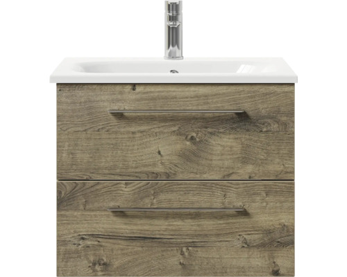 Waschtischunterschrank mit zwei Schubladen und Aufsatzwaschbecken