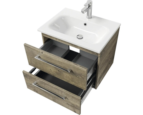 Waschtisch mit zwei Schubladen und Keramikwaschbecken