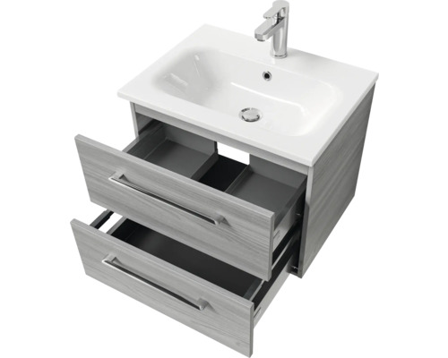 Waschtischunterschrank mit zwei Schubladen und Aufsatzwaschbecken