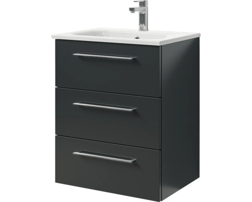 Waschtischunterschrank mit drei Schubladen, Waschbecken und Armatur