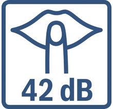 Schallschutzwert von 42 Dezibel Symbol