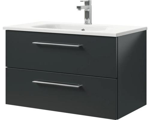 Waschbeckenunterschrank mit zwei Schubladen und Armatur