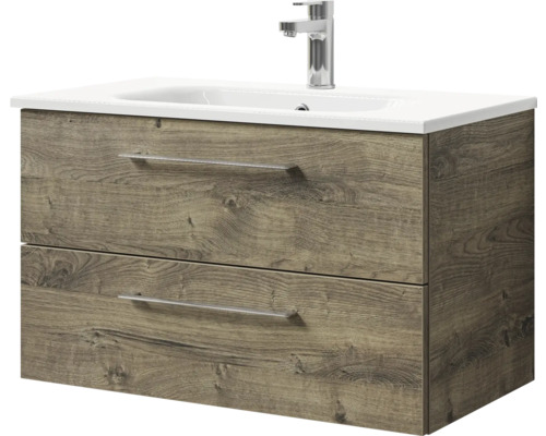 Waschtischunterschrank mit zwei Schubladen, Waschbecken und Armatur