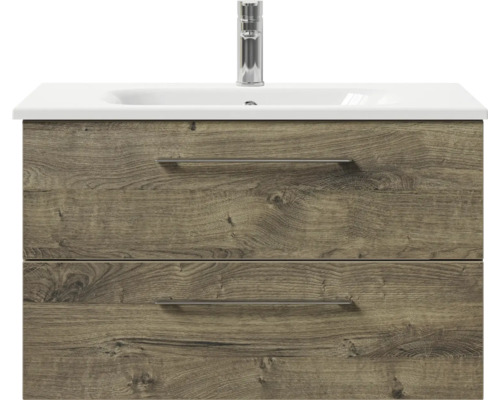 Waschtischunterschrank mit zwei Schubladen, Waschbecken und Armatur