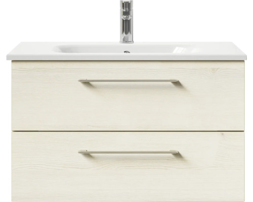 Waschtischunterschrank mit zwei Schubladen und Aufsatzwaschbecken