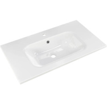 Badmöbel-Set Pelipal Sunline 121 BxHxT 81 x 200 x 46 cm Frontfarbe Polar Pinie mit Mineralguss-Waschtisch Waschtischunterschrank und Spiegelschrank mit LED-Beleuchtung