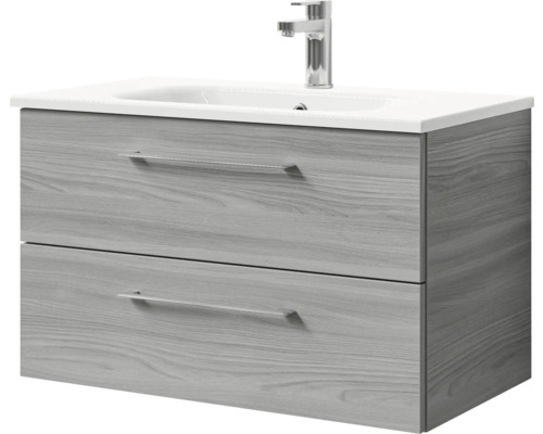 Waschtischunterschrank mit zwei Schubladen, Waschtisch und Armatur