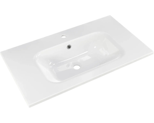 Waschtischplatte aus Sanitärkeramik mit Hahnloch und Überlauf
