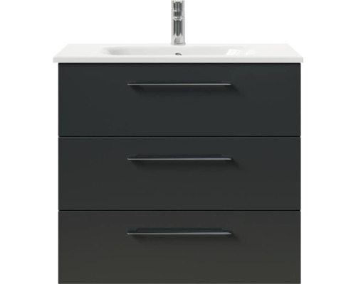 Waschtischunterschrank mit drei Schubladen und Waschbecken