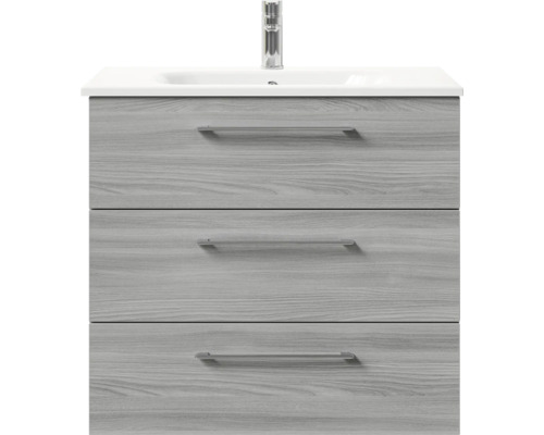 Waschbeckenunterschrank mit drei Schubladen und Armatur
