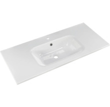 Badmöbel-Set Pelipal Sunline 121 BxHxT 101 x 50 x 46 cm Frontfarbe weiß hochglanz mit Mineralguss-Waschtisch und Waschtischunterschrank
