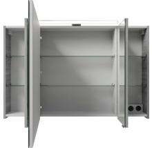 Badmöbel-Set Pelipal Sunline 121 BxHxT 110 x 200 x 46 cm Frontfarbe sangallo grau mit Mineralguss-Waschtisch Waschtischunterschrank und Spiegelschrank mit LED-Beleuchtung