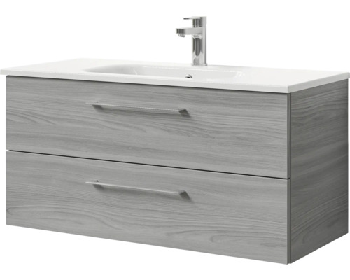 Waschtischunterschrank mit zwei Schubladen, Waschbecken und Armatur