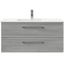 Badmöbel-Set Pelipal Sunline 121 BxHxT 110 x 200 x 46 cm Frontfarbe sangallo grau mit Mineralguss-Waschtisch Waschtischunterschrank und Spiegelschrank mit LED-Beleuchtung