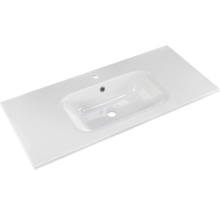 Badmöbel-Set Pelipal Sunline 121 BxHxT 110 x 200 x 46 cm Frontfarbe sangallo grau mit Mineralguss-Waschtisch Waschtischunterschrank und Spiegelschrank mit LED-Beleuchtung