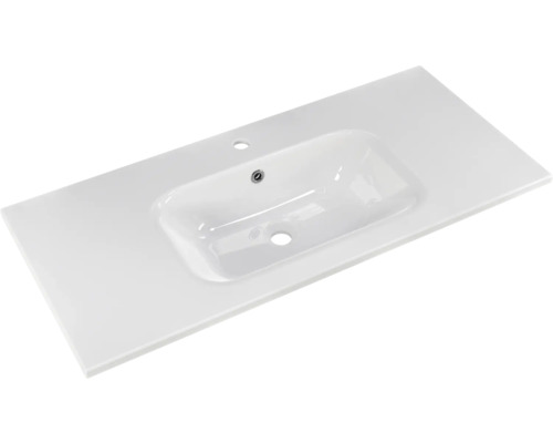 Rechteckiges Aufsatzwaschbecken aus Keramik