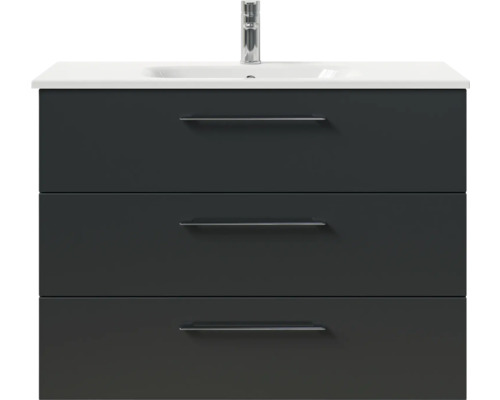 Waschtischunterschrank mit drei Schubladen und Waschbecken