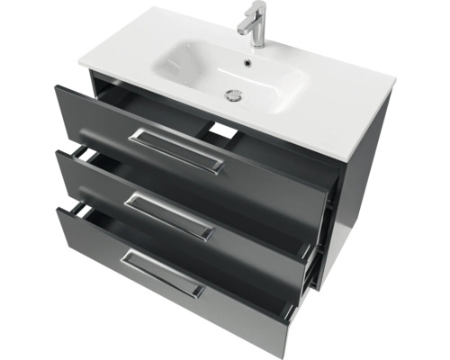 Waschtisch mit drei Schubladen, Waschbecken und Armatur