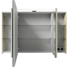 Offener Spiegelschrank mit Glaseinlegeböden