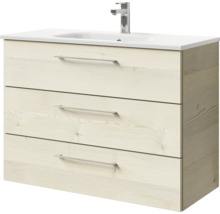 Waschtischunterschrank mit drei Schubladen und Waschbecken