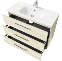 Waschtischunterschrank mit drei Schubladen und Waschbecken