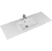 Badmöbel-Set Pelipal Sunline 121 BxHxT 121 x 50 x 46 cm Frontfarbe weiß hochglanz mit Mineralguss-Waschtisch und Waschtischunterschrank