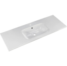 Badmöbel-Set Pelipal Sunline 121 BxHxT 121 x 50 x 46 cm Frontfarbe weiß hochglanz mit Mineralguss-Waschtisch und Waschtischunterschrank