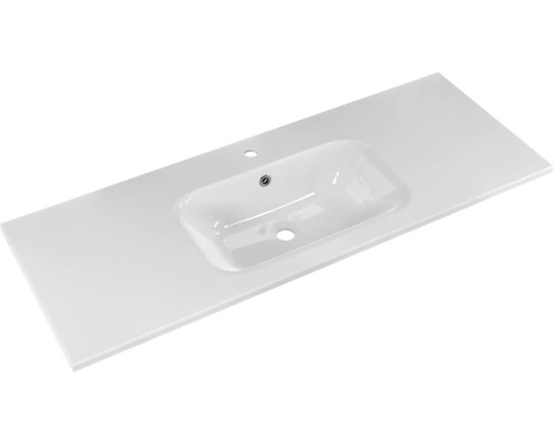 Waschtisch aus Sanitärkeramik mit Hahnloch und Überlauf