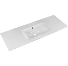 Badmöbel-Set Pelipal Sunline 121 BxHxT 121 x 50 x 46 cm Frontfarbe Eiche ribbeck mit Mineralguss-Waschtisch und Waschtischunterschrank